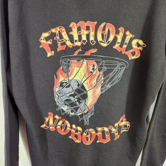 NWT Famous Nobodys Game In Flames Hoodie in Black Size Small - Picture 6 of 10